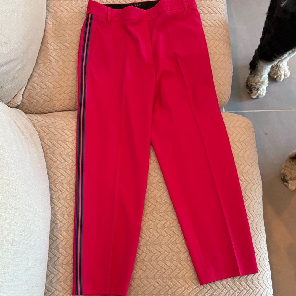Pink Pants with Side Stripe blue baby pink